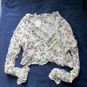 Free People long sleeve cropped top